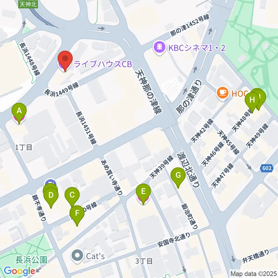 ライブハウスCB周辺のホテル一覧地図