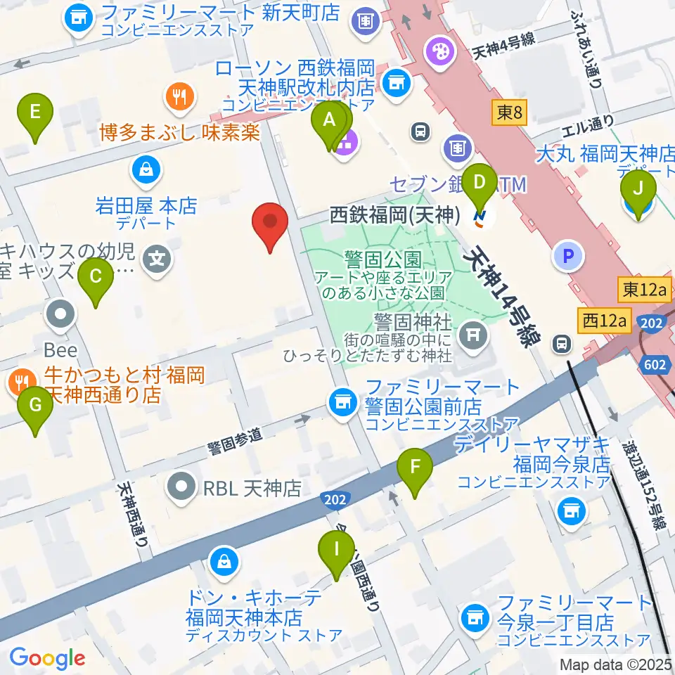 レソラNTT夢天神ホール周辺のホテル一覧地図