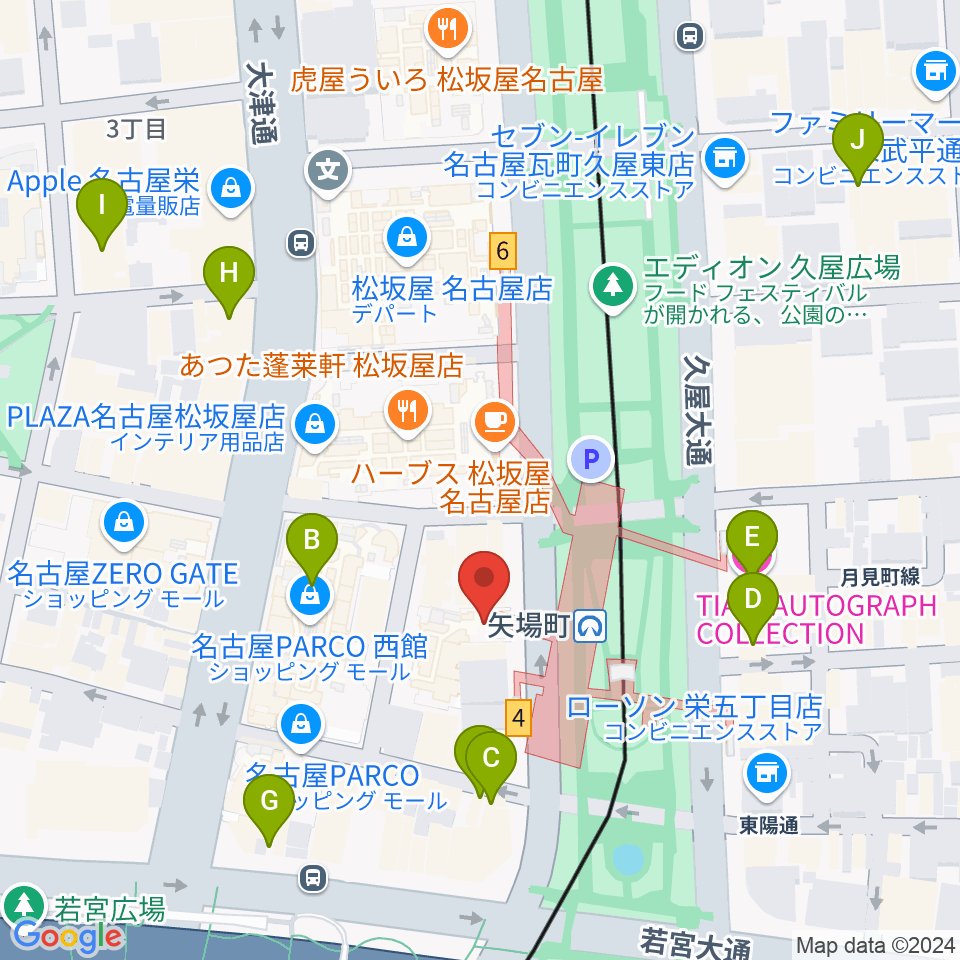 名古屋クラブクアトロ周辺のホテル一覧地図