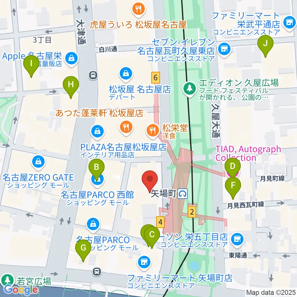 名古屋クラブクアトロ周辺のホテル一覧地図