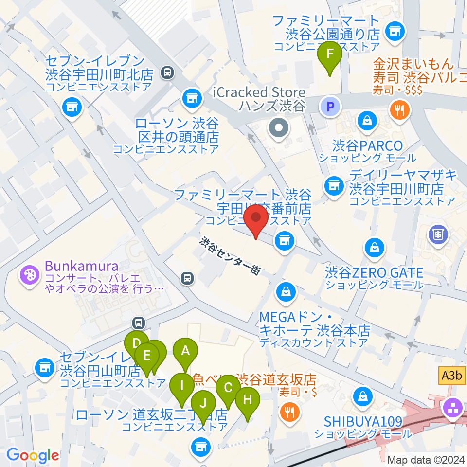 渋谷クラブクアトロ周辺のホテル一覧地図