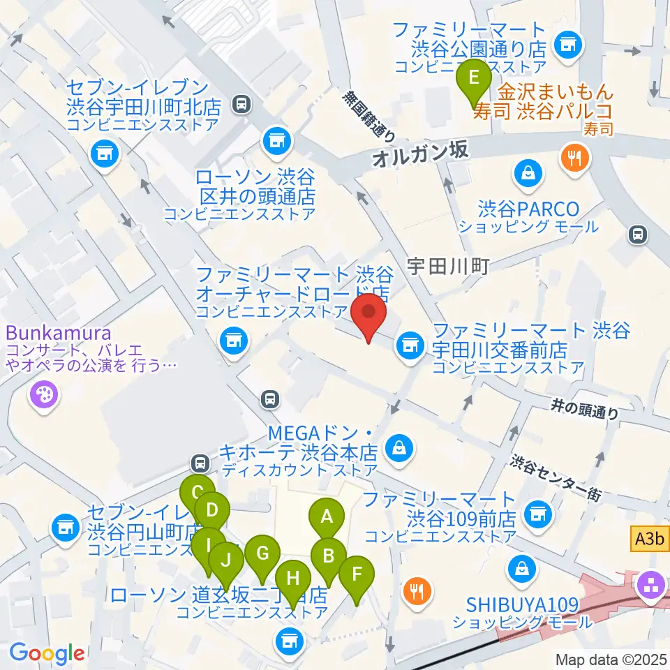 渋谷クラブクアトロ周辺のホテル一覧地図