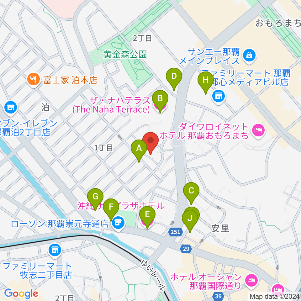 ヒーホースタジオ周辺のホテル一覧地図