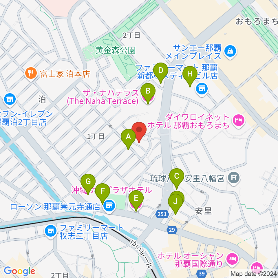 ヒーホースタジオ周辺のホテル一覧地図