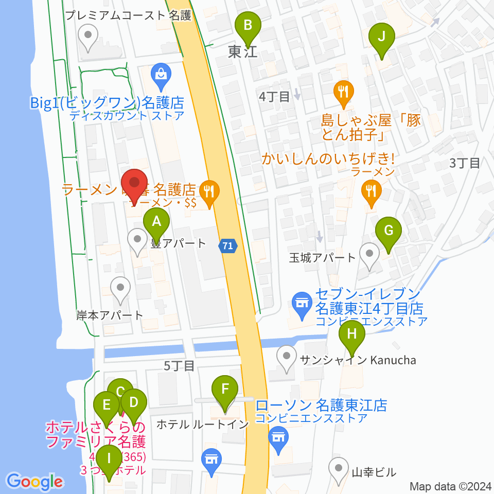 ラインナップスタジオ周辺のホテル一覧地図