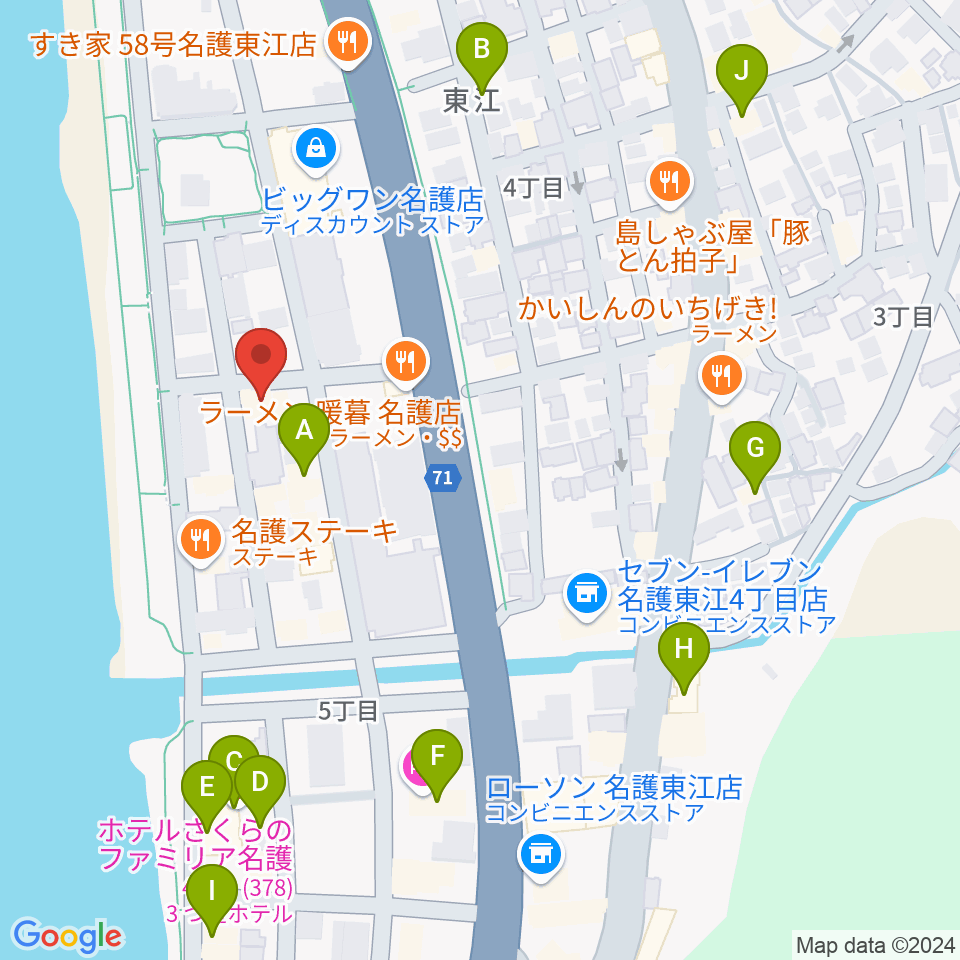 ラインナップスタジオ周辺のホテル一覧地図