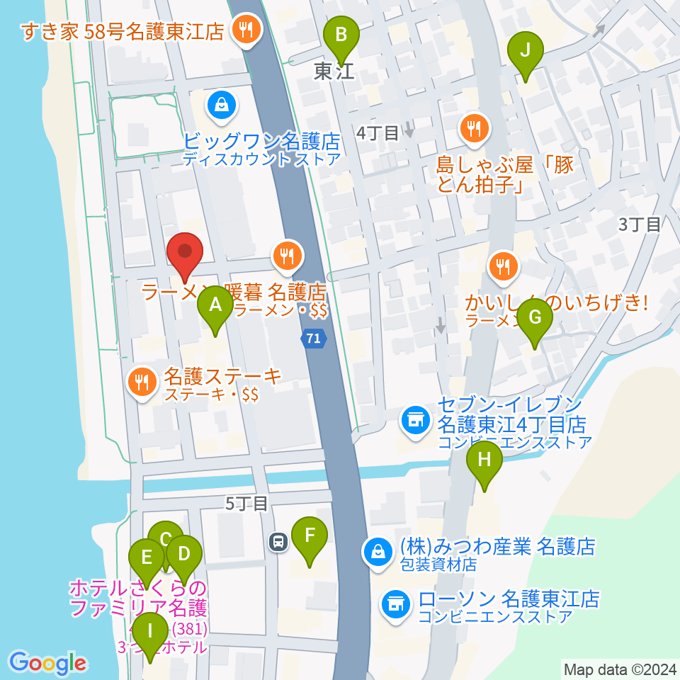 ラインナップスタジオ周辺のホテル一覧地図