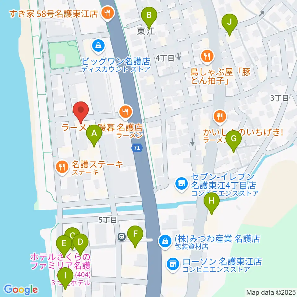 ラインナップスタジオ周辺のホテル一覧地図