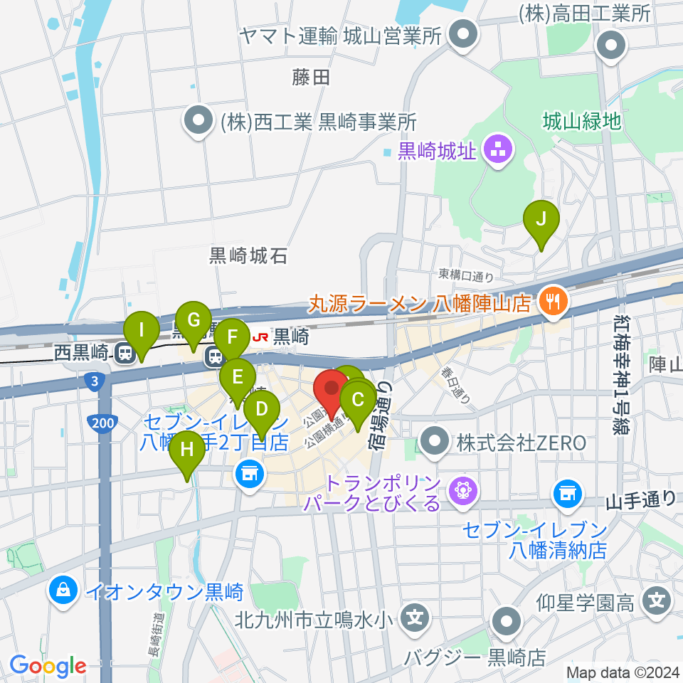 黒崎マーカス周辺のホテル一覧地図