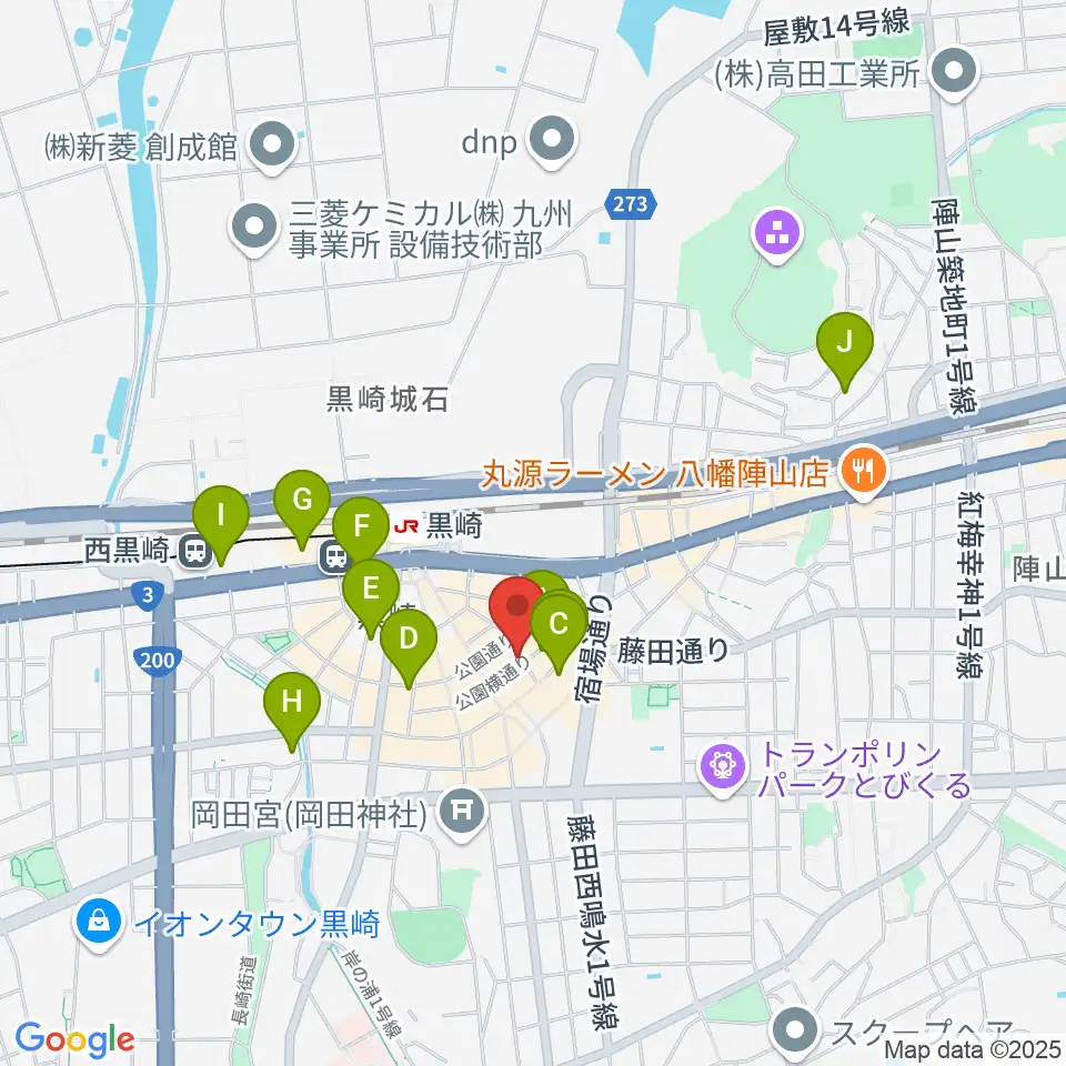 黒崎マーカス周辺のホテル一覧地図