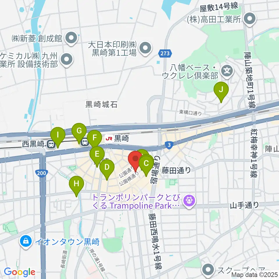 黒崎マーカス周辺のホテル一覧地図