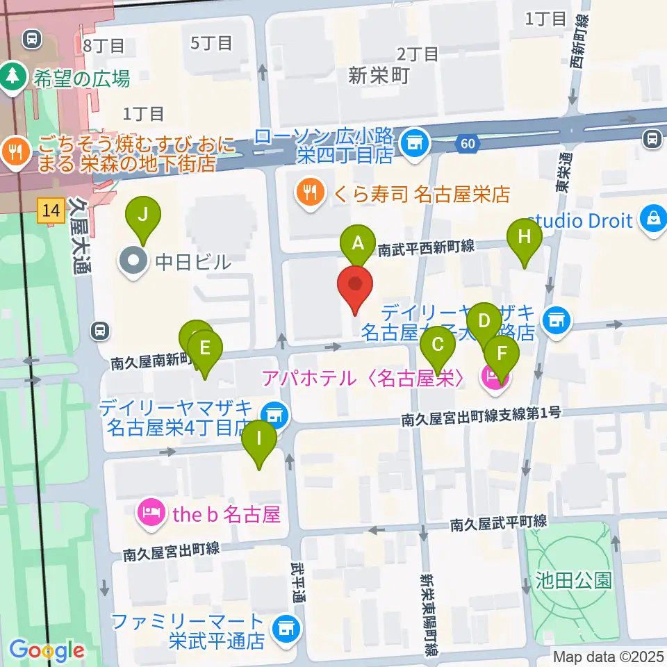 栄R.A.D周辺のホテル一覧地図