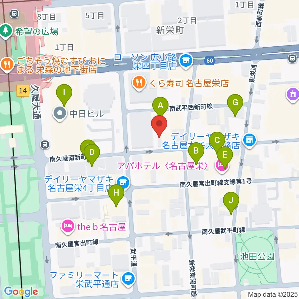 栄R.A.D周辺のホテル一覧地図