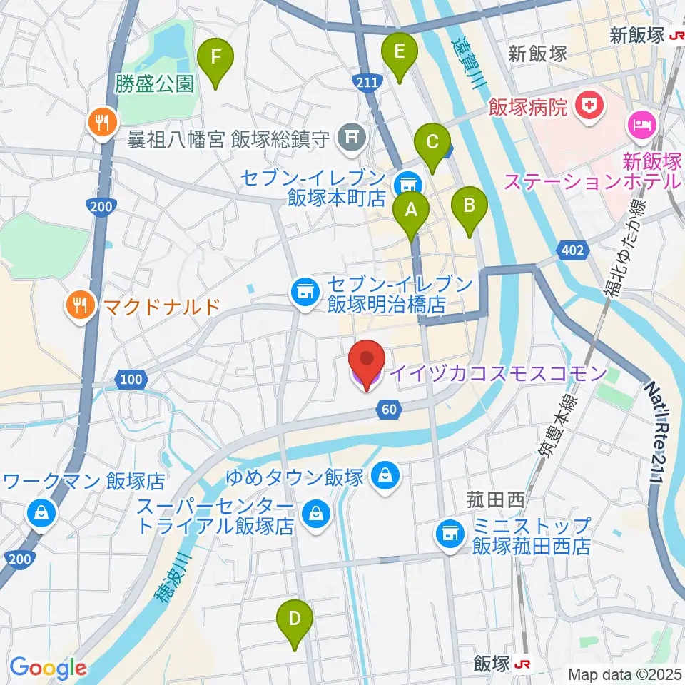 イイヅカコスモスコモン周辺のホテル一覧地図
