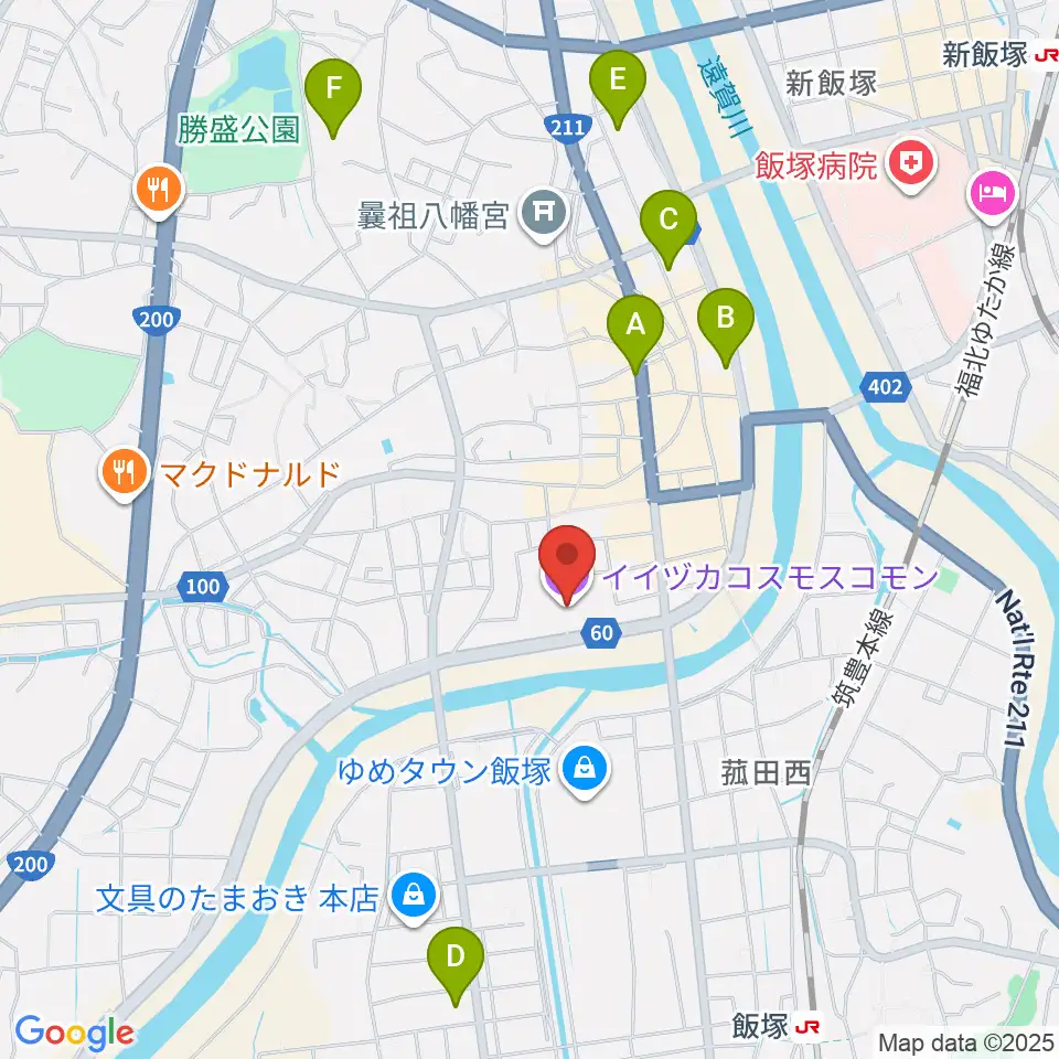 イイヅカコスモスコモン周辺のホテル一覧地図
