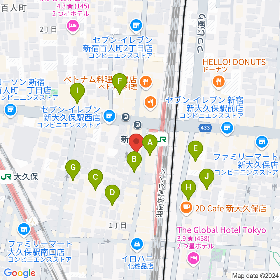 TC楽器周辺のホテル一覧地図