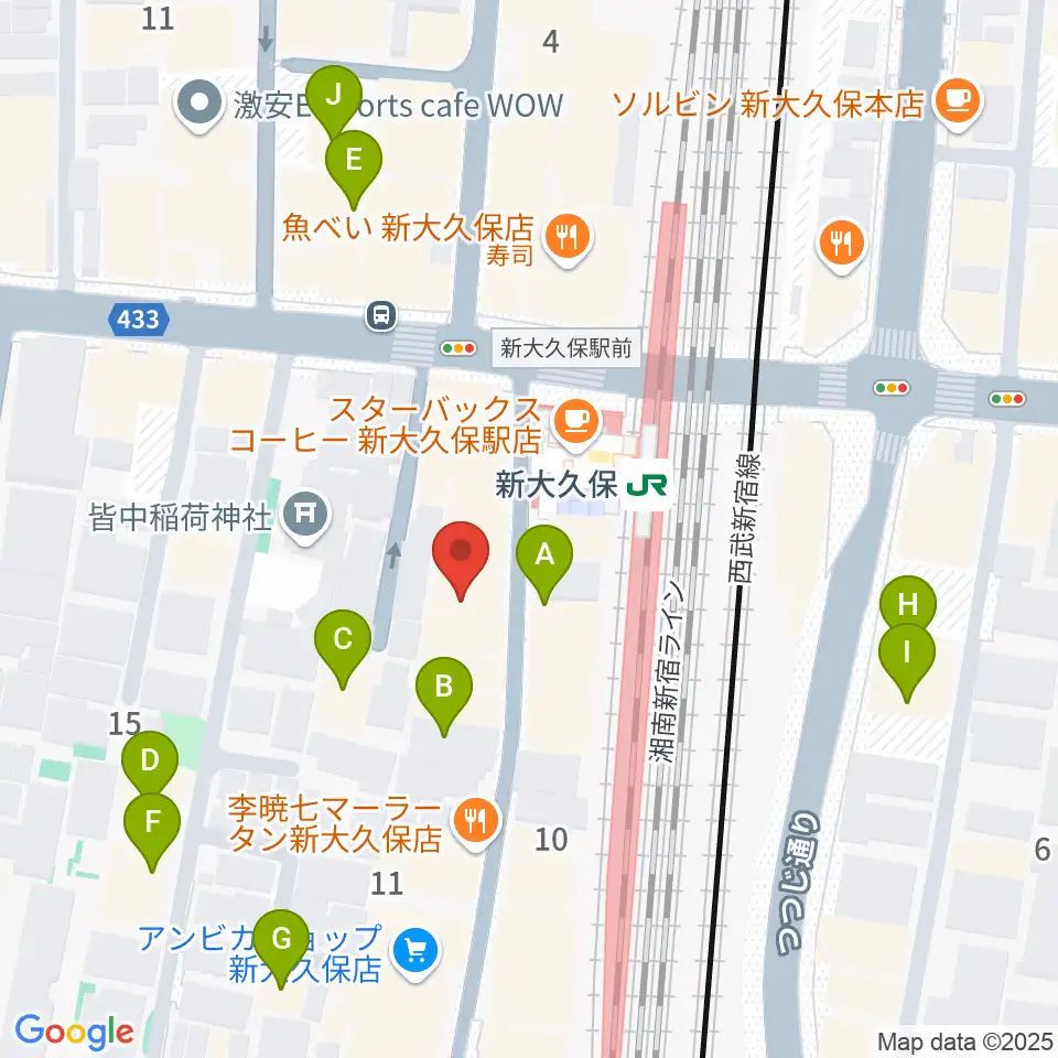 TC楽器周辺のホテル一覧地図