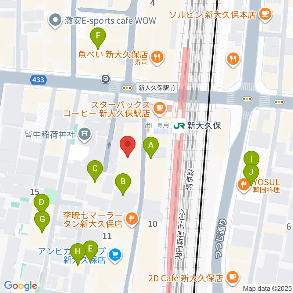 TC楽器周辺のホテル一覧地図