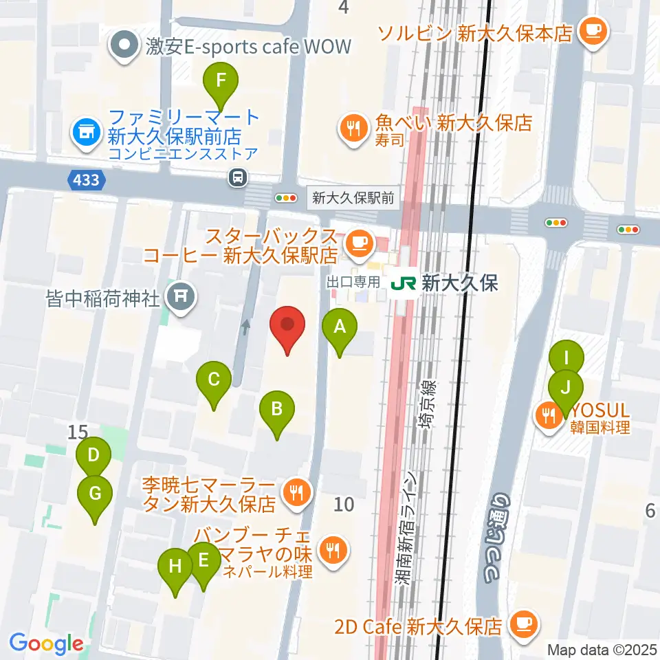 TC楽器周辺のホテル一覧地図