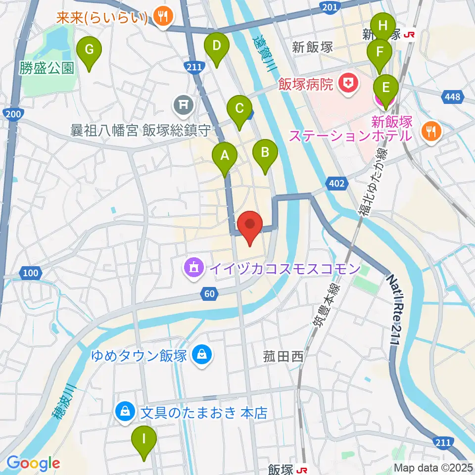 嘉穂劇場周辺のホテル一覧地図