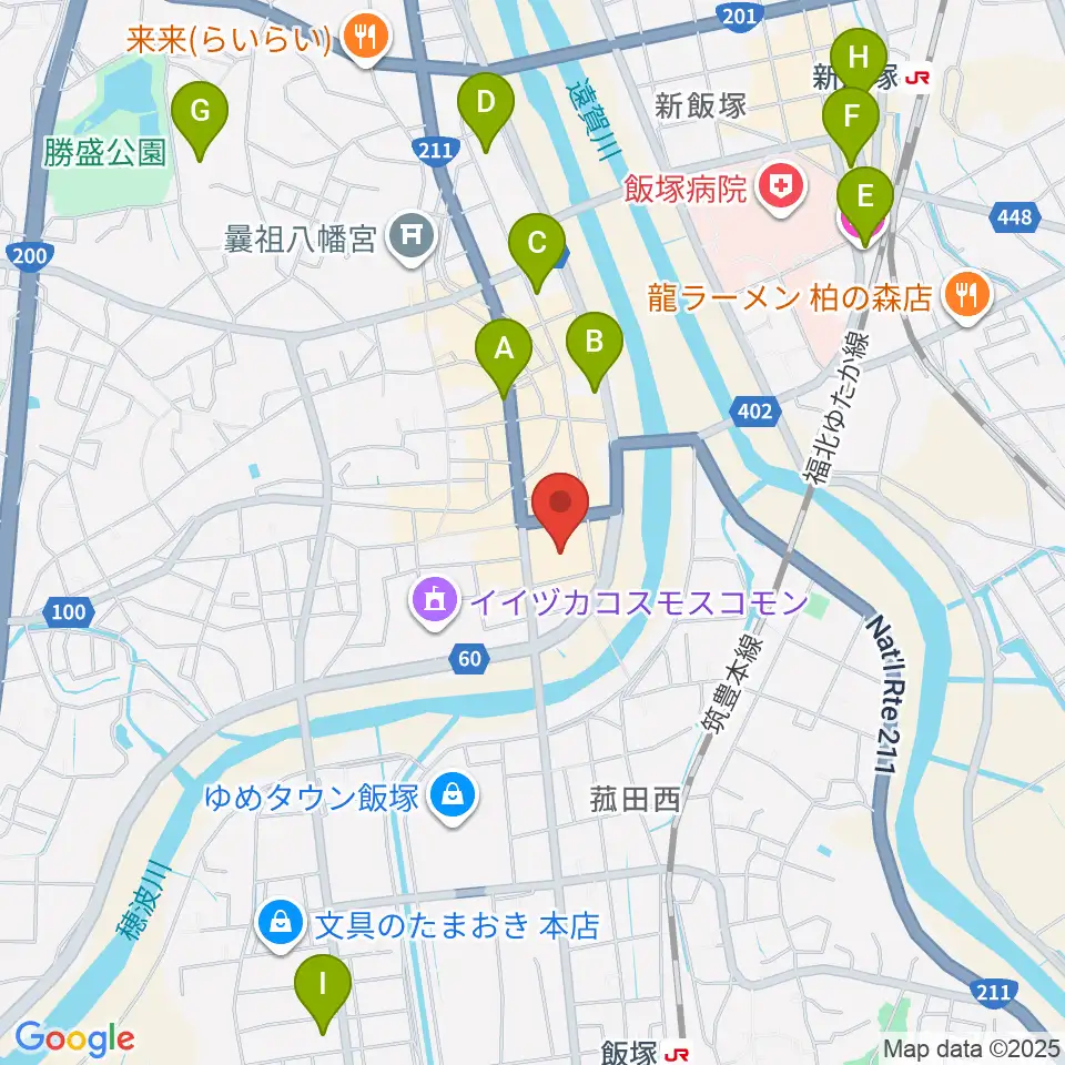 嘉穂劇場周辺のホテル一覧地図