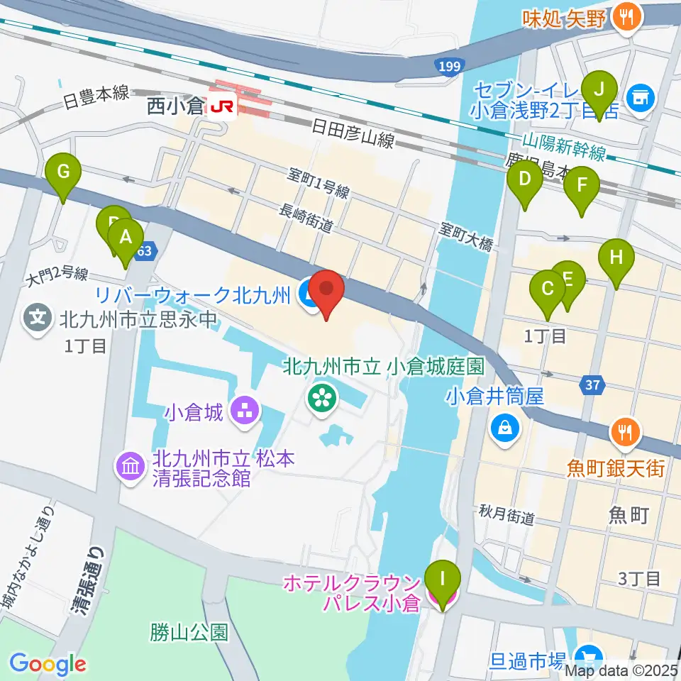 J:COM北九州芸術劇場周辺のホテル一覧地図