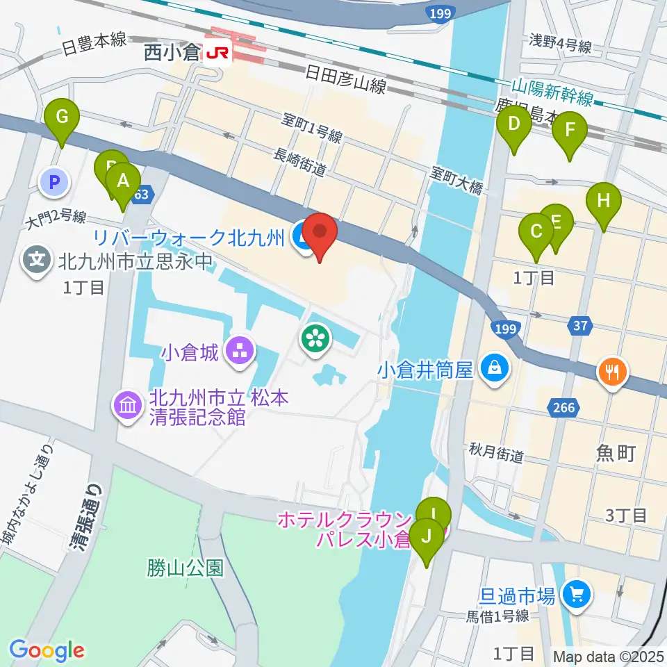 J:COM北九州芸術劇場周辺のホテル一覧地図