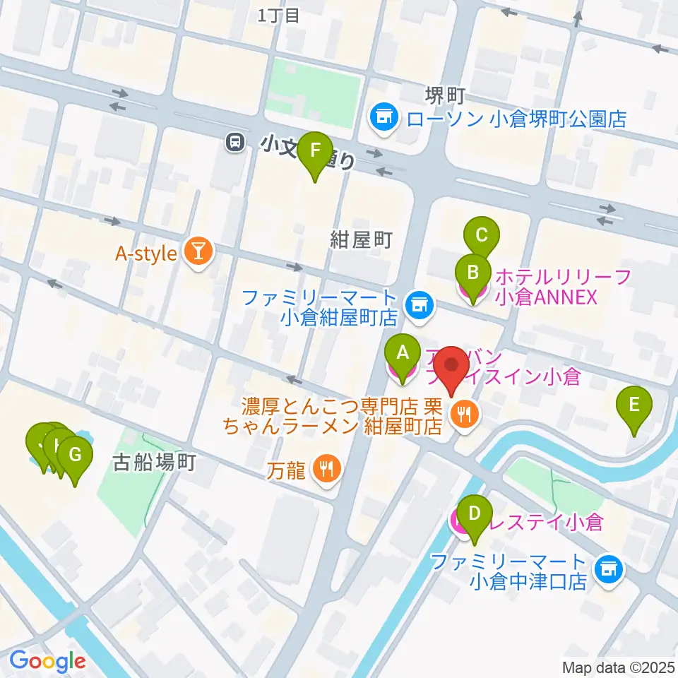 小倉フォークビレッジ周辺のホテル一覧地図