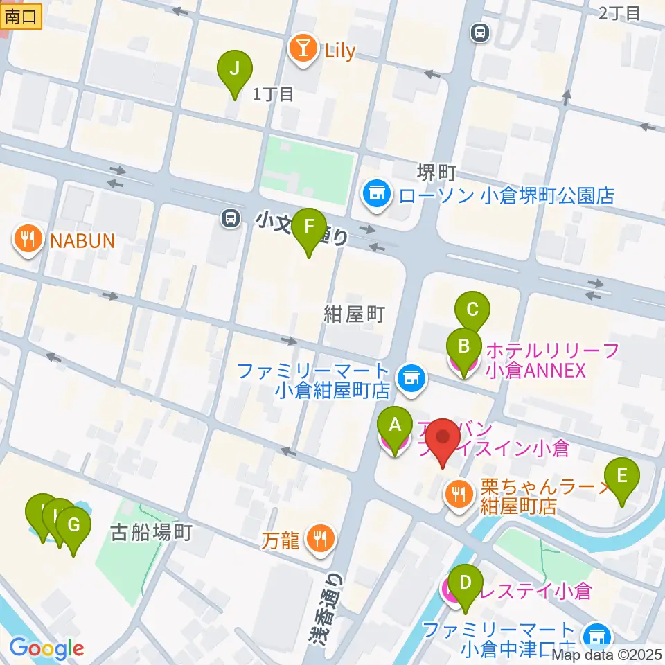 小倉フォークビレッジ周辺のホテル一覧地図