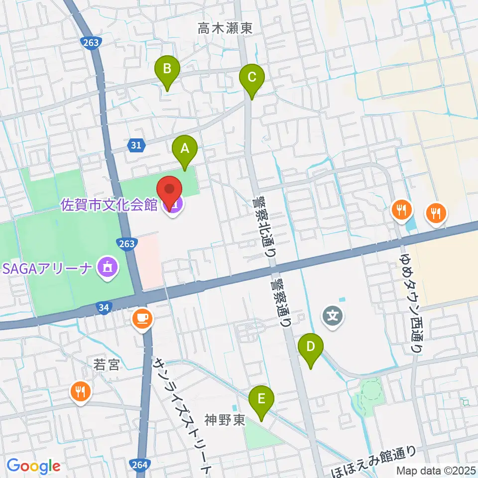 佐賀市文化会館周辺のホテル一覧地図