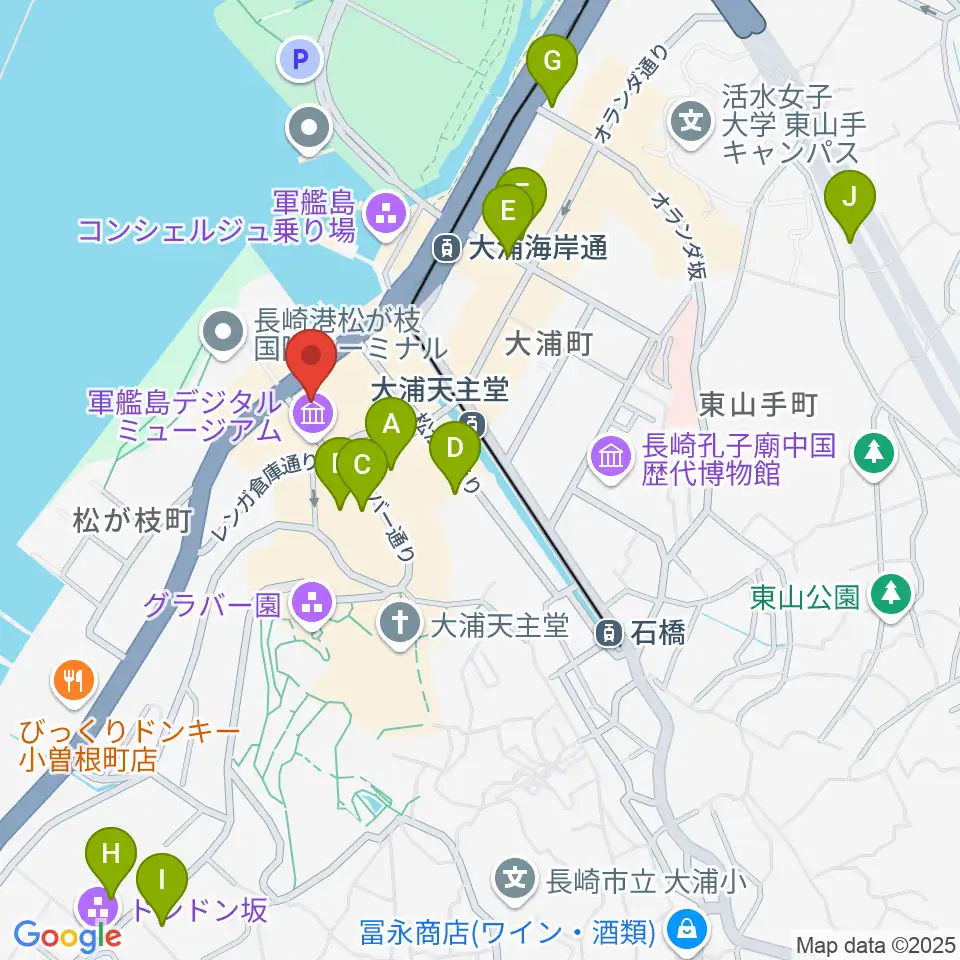 旧香港上海銀行長崎支店記念館周辺のホテル一覧地図