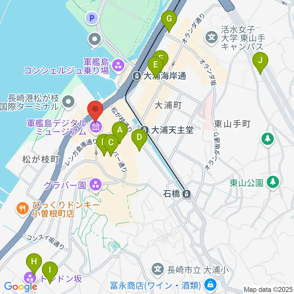 旧香港上海銀行長崎支店記念館周辺のホテル一覧地図