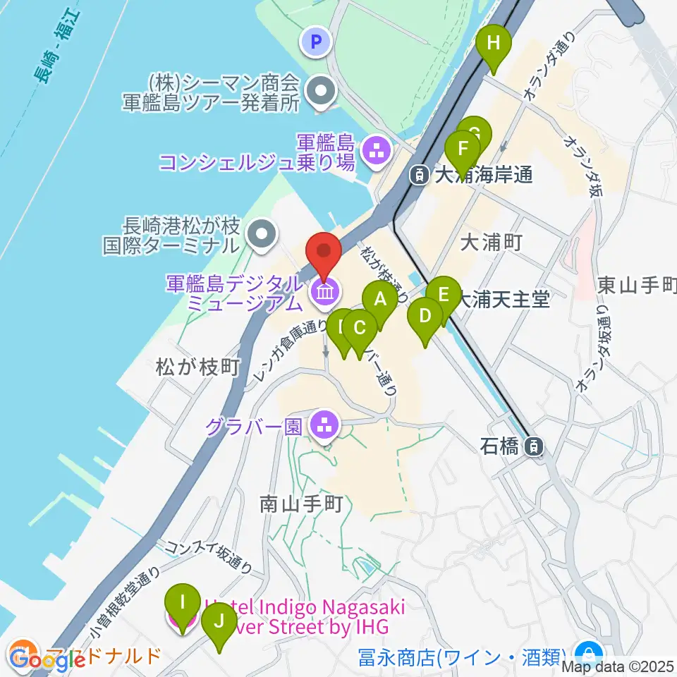 旧香港上海銀行長崎支店記念館周辺のホテル一覧地図