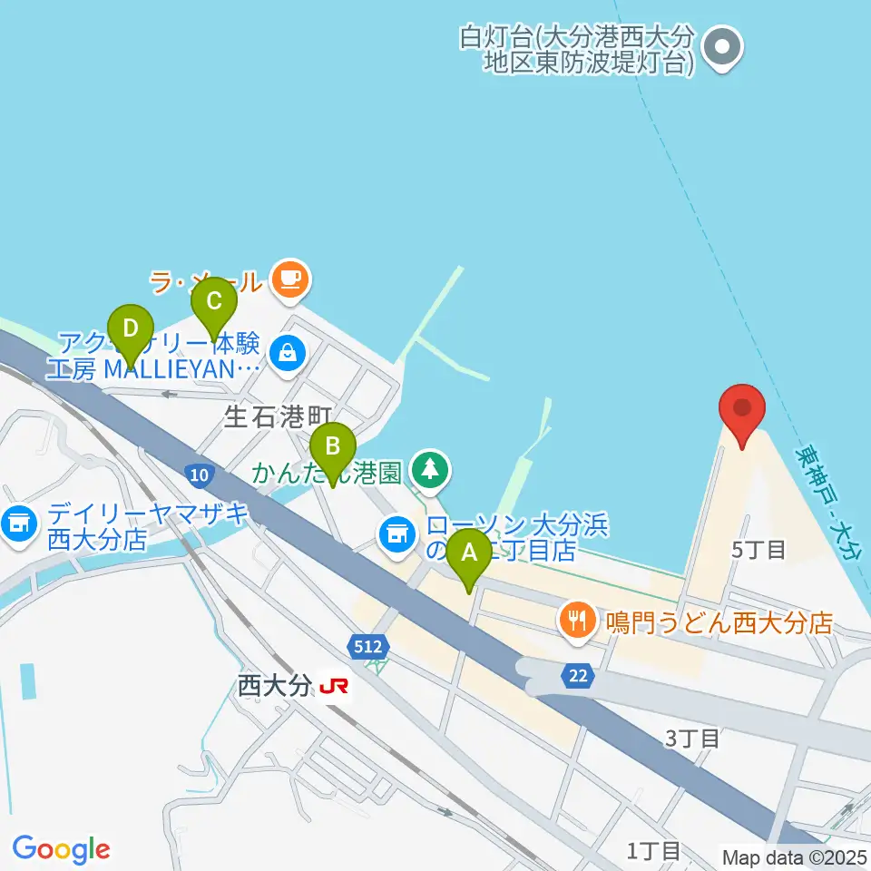 西大分T.O.P.S Bitts HALL周辺のホテル一覧地図