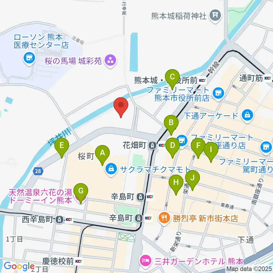 市民会館シアーズホーム夢ホール周辺のホテル一覧地図