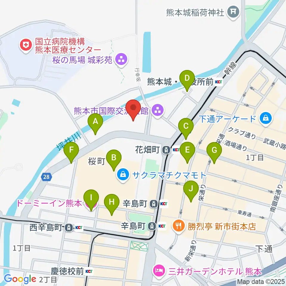 市民会館シアーズホーム夢ホール周辺のホテル一覧地図