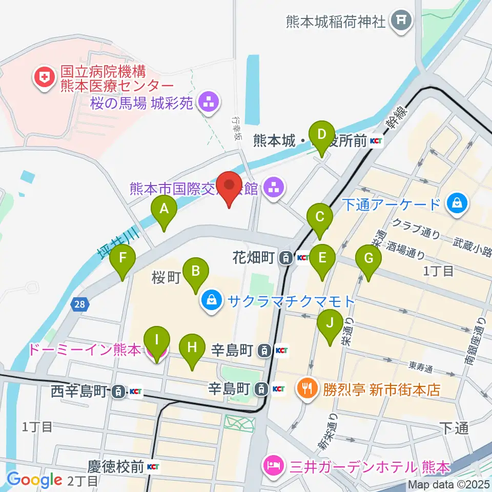 市民会館シアーズホーム夢ホール周辺のホテル一覧地図