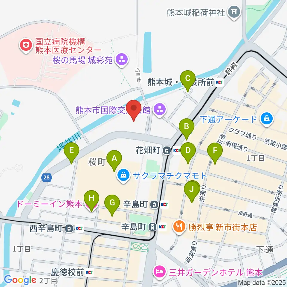 市民会館シアーズホーム夢ホール周辺のホテル一覧地図