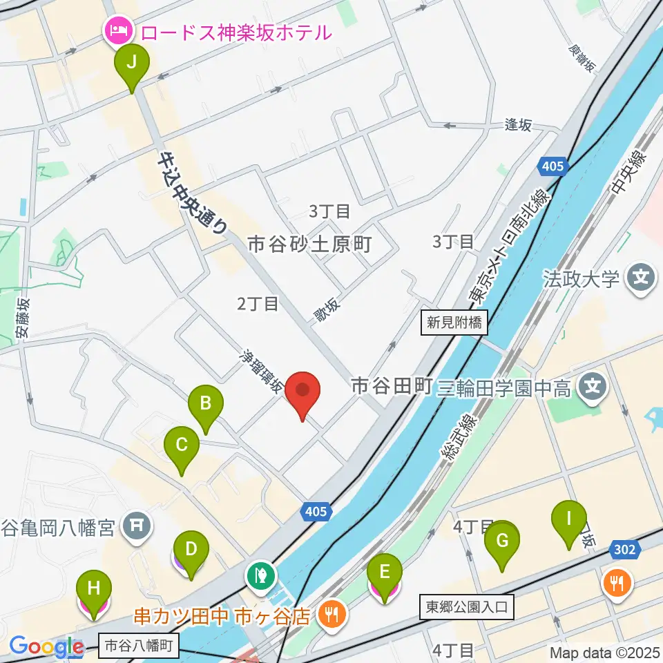 ルーテル市ヶ谷ホール周辺のホテル一覧地図