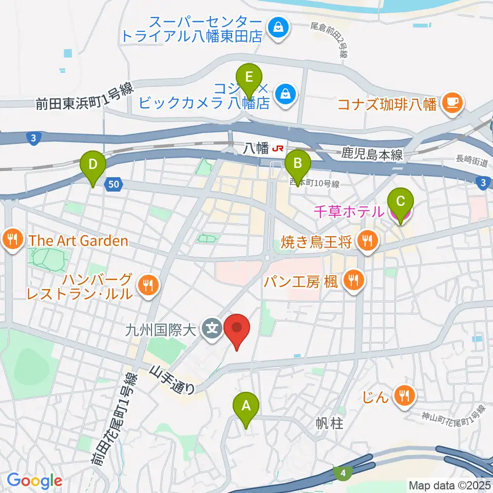 北九州市立響ホール周辺のホテル一覧地図