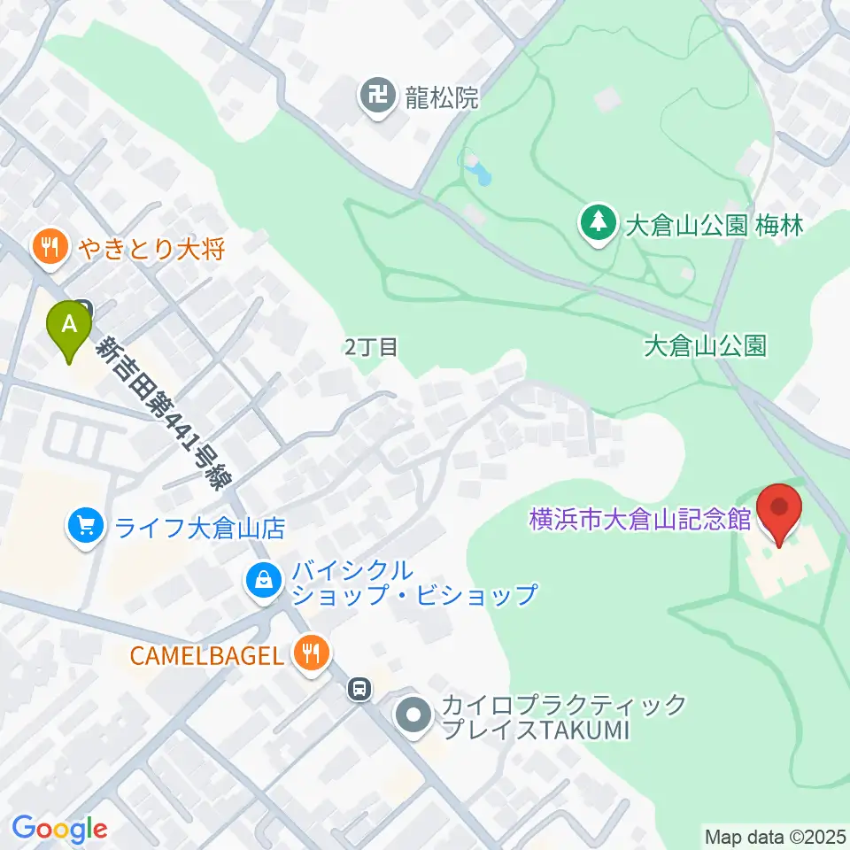 横浜市大倉山記念館周辺のホテル一覧地図