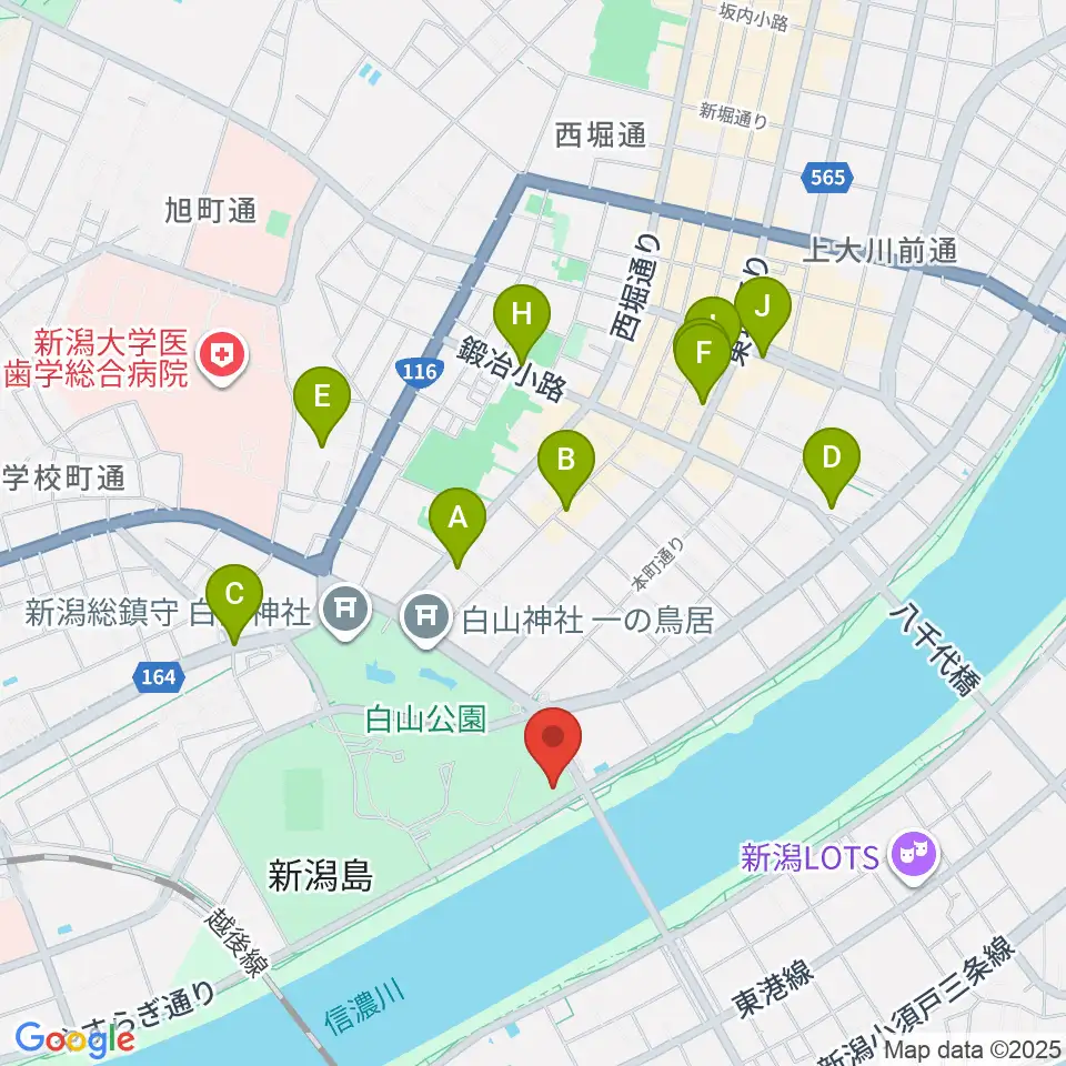 新潟市音楽文化会館周辺のホテル一覧地図