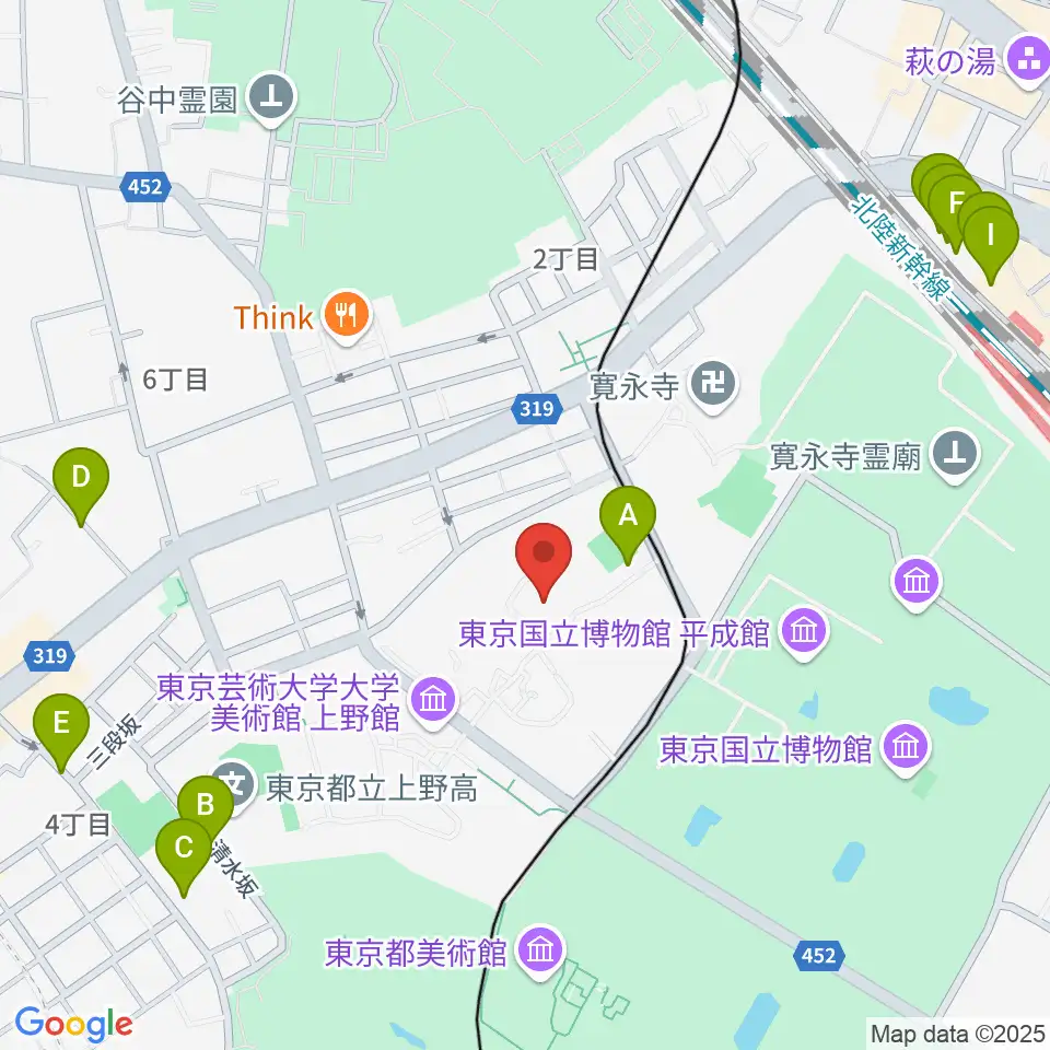 東京藝術大学奏楽堂周辺のホテル一覧地図