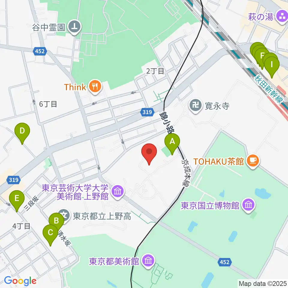東京藝術大学奏楽堂周辺のホテル一覧地図