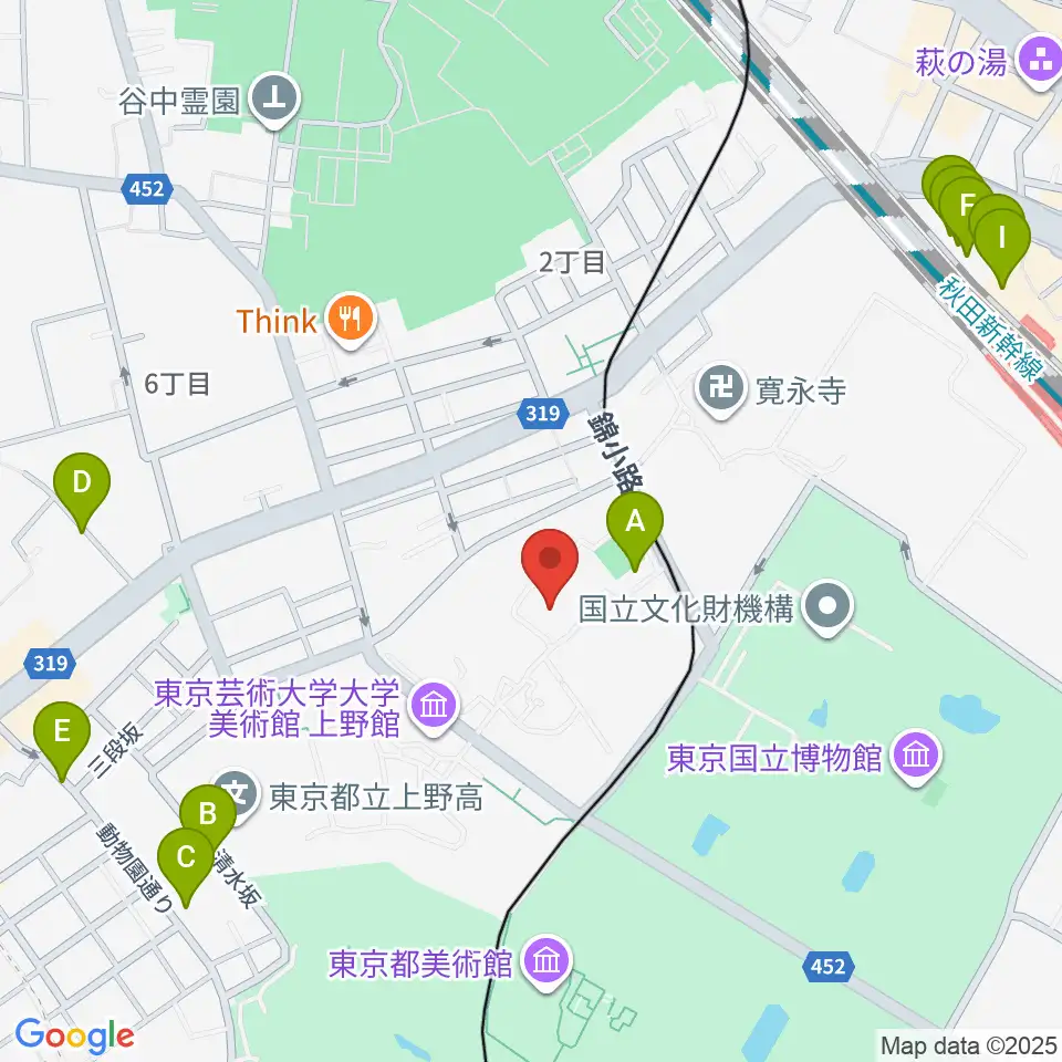 東京藝術大学奏楽堂周辺のホテル一覧地図