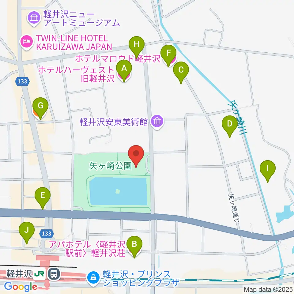 軽井沢大賀ホール周辺のホテル一覧地図
