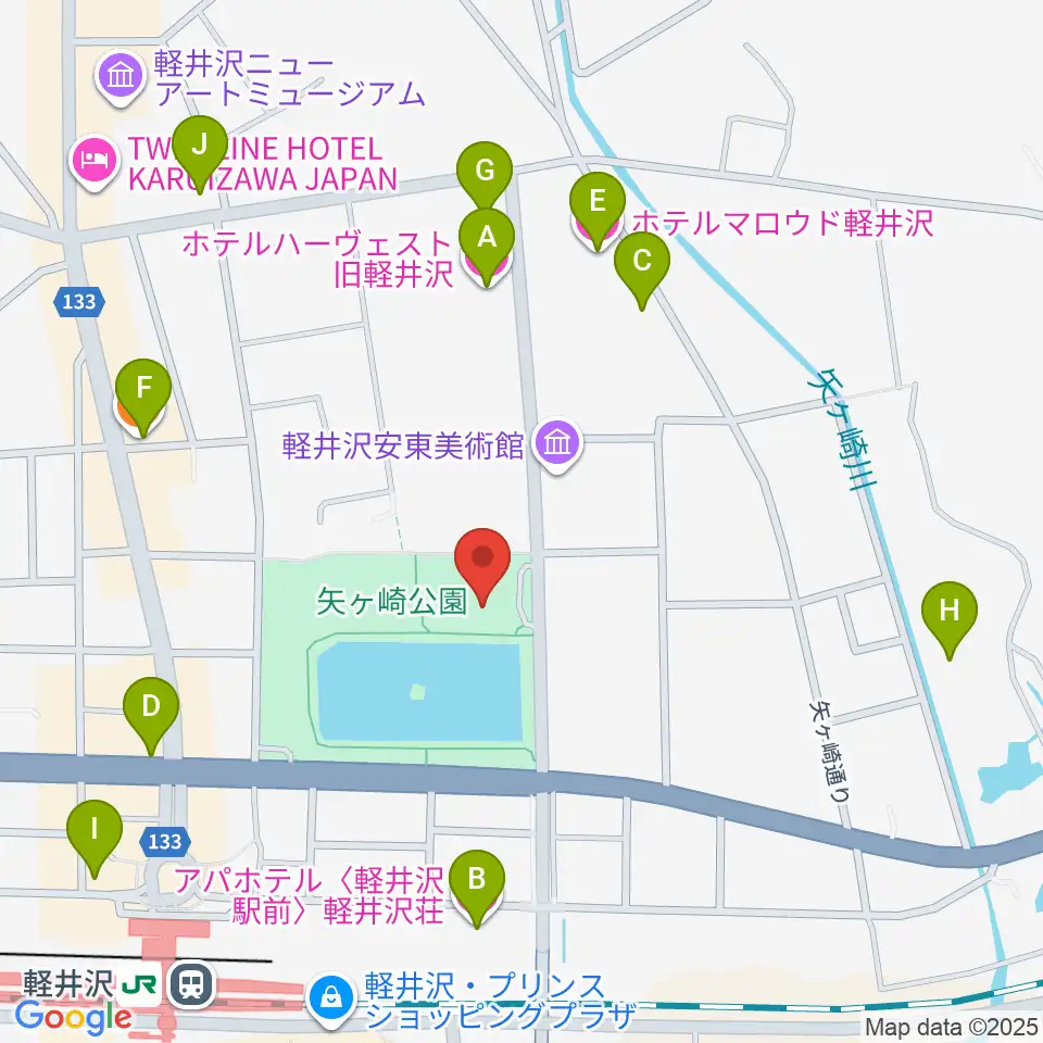 軽井沢大賀ホール周辺のホテル一覧地図