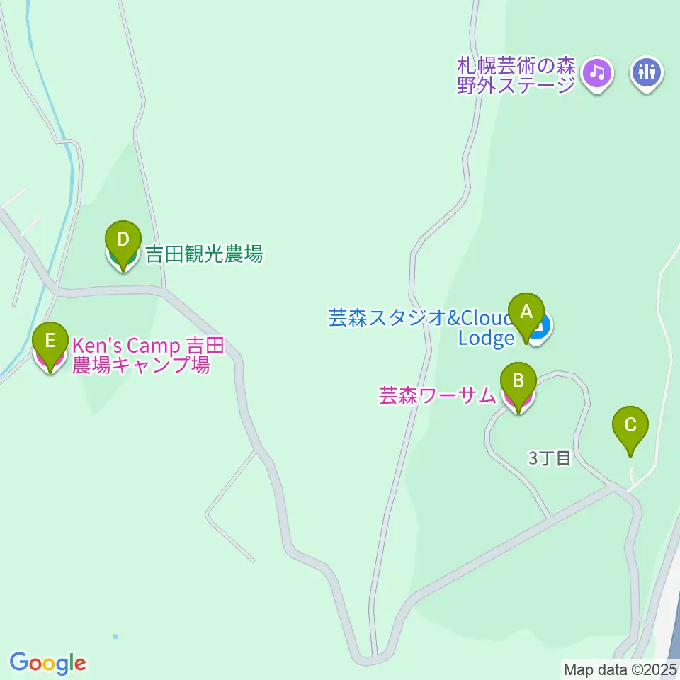 芸森スタジオ周辺のホテル一覧地図