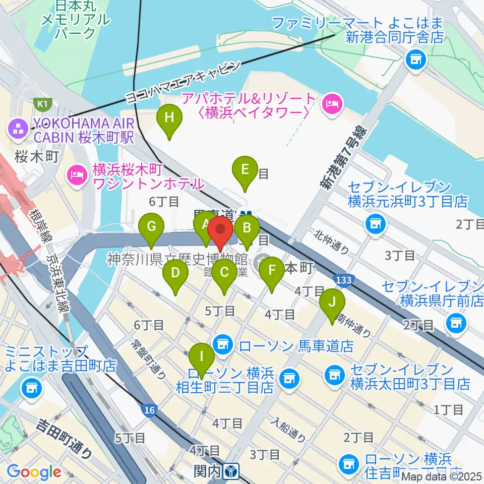 馬車道King's Bar周辺のホテル一覧地図