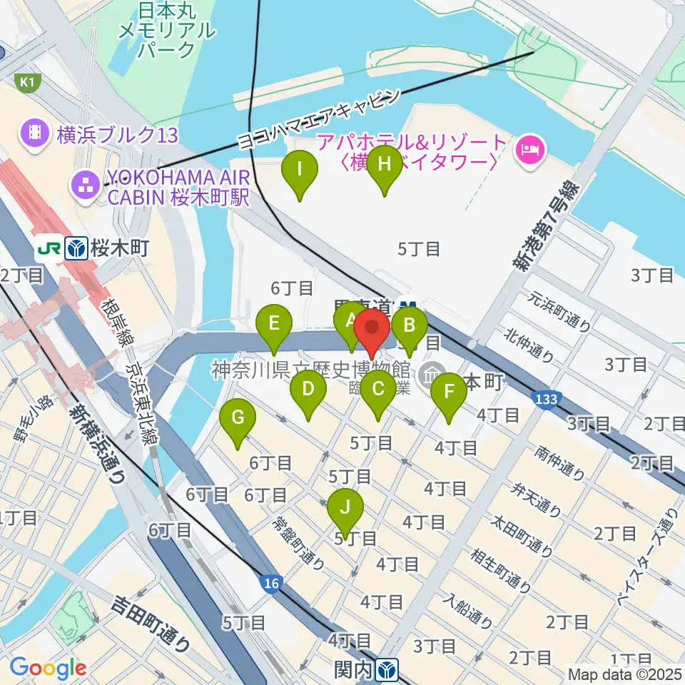 馬車道King's Bar周辺のホテル一覧地図